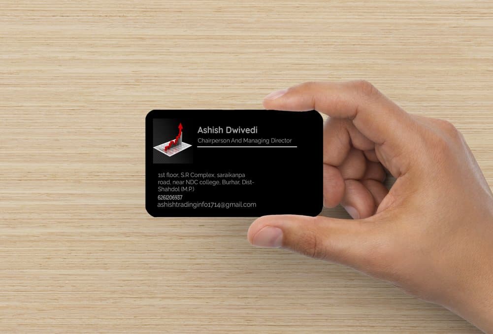 Business card displaying Ashish Dwivedi title and contact details